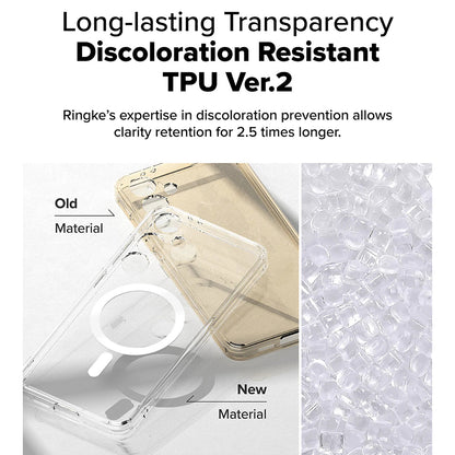 Husa MagSafe pentru Samsung Galaxy S24 FE S721, Ringke, Fusion, Transparenta