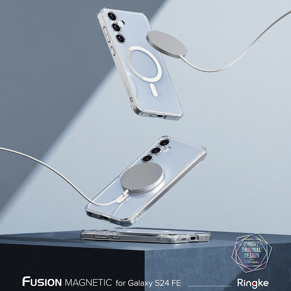 Husa MagSafe pentru Samsung Galaxy S24 FE S721, Ringke, Fusion, Transparenta