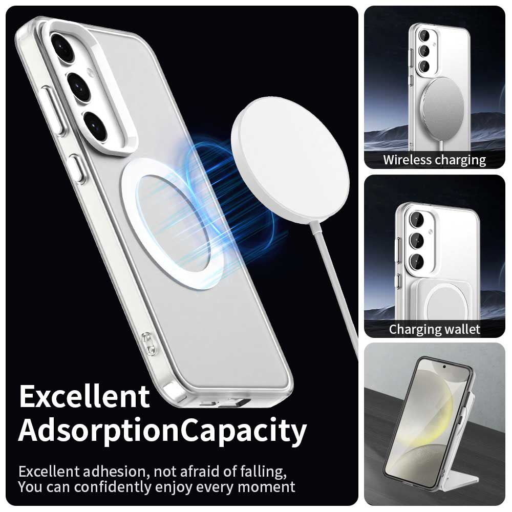 Husa MagSafe pentru Samsung Galaxy S24 FE S721, Techsuit, CandyCase, Alba