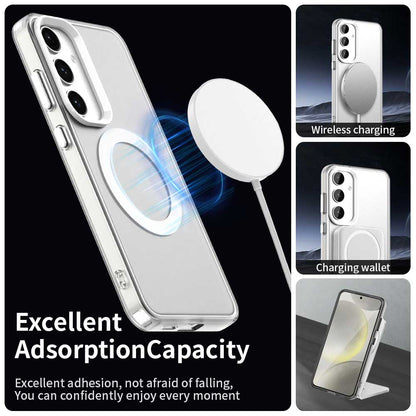 Husa MagSafe pentru Samsung Galaxy S24 FE S721, Techsuit, CandyCase, Alba
