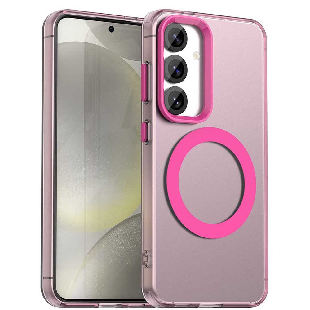 Husa MagSafe pentru Samsung Galaxy S24 FE S721, Techsuit, CandyCase, Roz