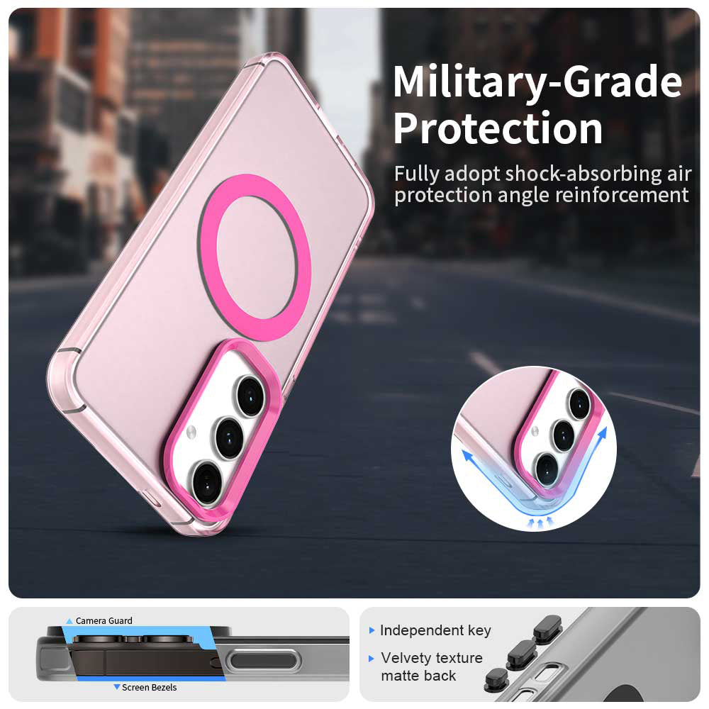 Husa MagSafe pentru Samsung Galaxy S24 FE S721, Techsuit, CandyCase, Roz