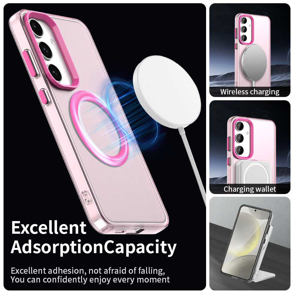 Husa MagSafe pentru Samsung Galaxy S24 FE S721, Techsuit, CandyCase, Roz
