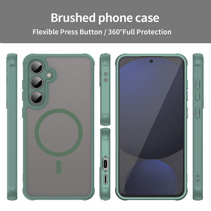 Husa MagSafe pentru Samsung Galaxy S24 FE S721, Techsuit, HaloFrost II, Verde