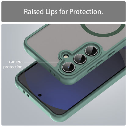 Husa MagSafe pentru Samsung Galaxy S24 FE S721, Techsuit, HaloFrost II, Verde
