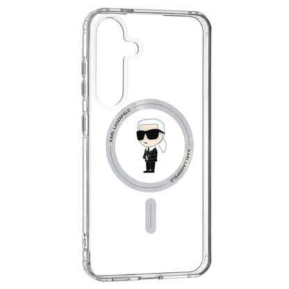 Husa MagSafe pentru Samsung Galaxy S24+ S926, Karl Lagerfeld, IML Ikonik Karl, Transparenta