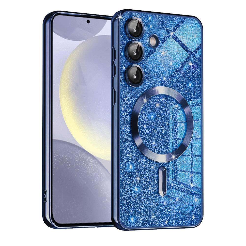 Husa MagSafe pentru Samsung Galaxy S24+ S926, Techsuit, Luxury Glitter, Albastra Inchis