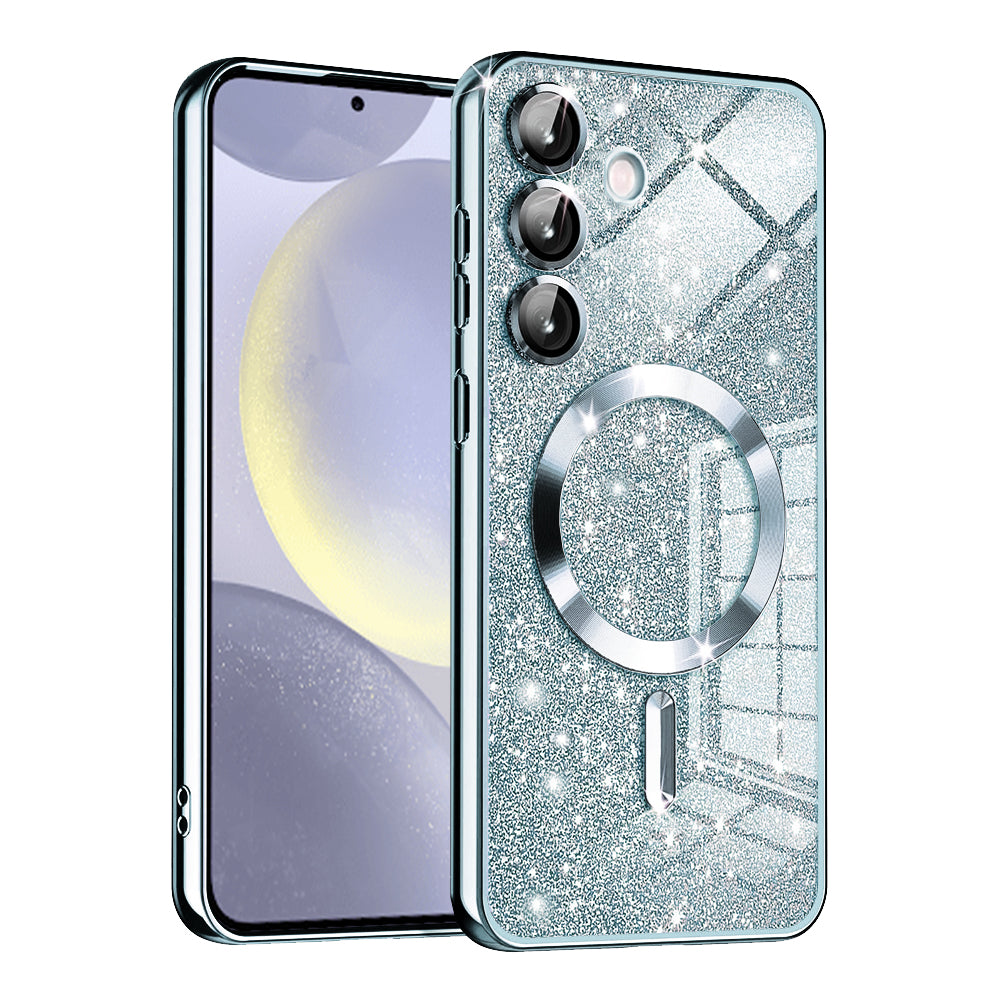 Husa MagSafe pentru Samsung Galaxy S24+ S926, Techsuit, Luxury Glitter, Bleu
