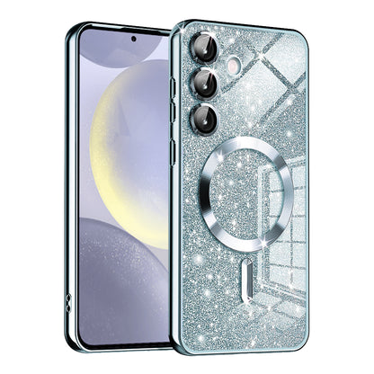 Husa MagSafe pentru Samsung Galaxy S24+ S926, Techsuit, Luxury Glitter, Bleu