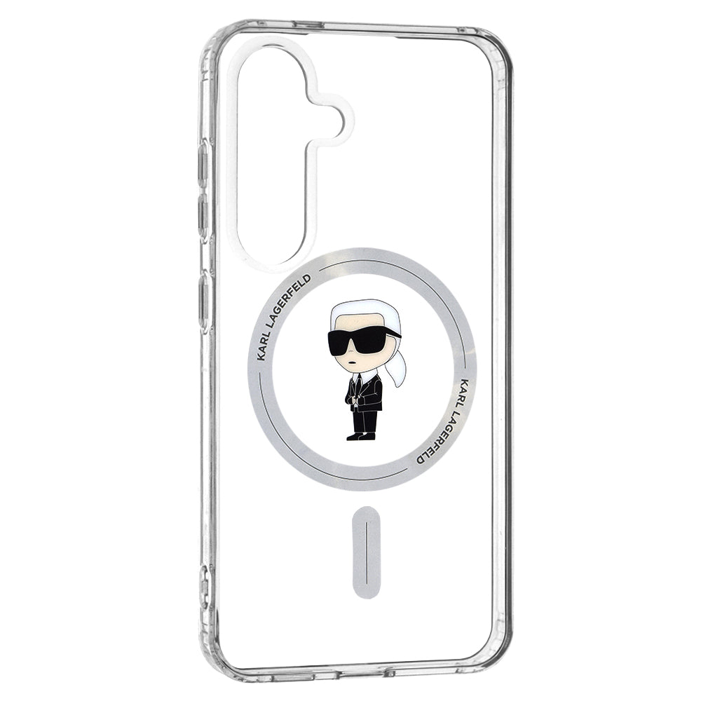Husa MagSafe pentru Samsung Galaxy S24 S921, Karl Lagerfeld, IML Ikonik Karl, Transparenta