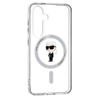 Husa MagSafe pentru Samsung Galaxy S24 S921, Karl Lagerfeld, IML Ikonik Karl, Transparenta