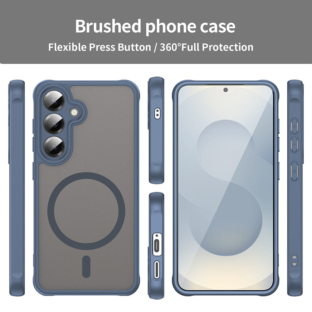 Husa MagSafe pentru Samsung Galaxy S24 S921, Techsuit, HaloFrost II, Bleumarin