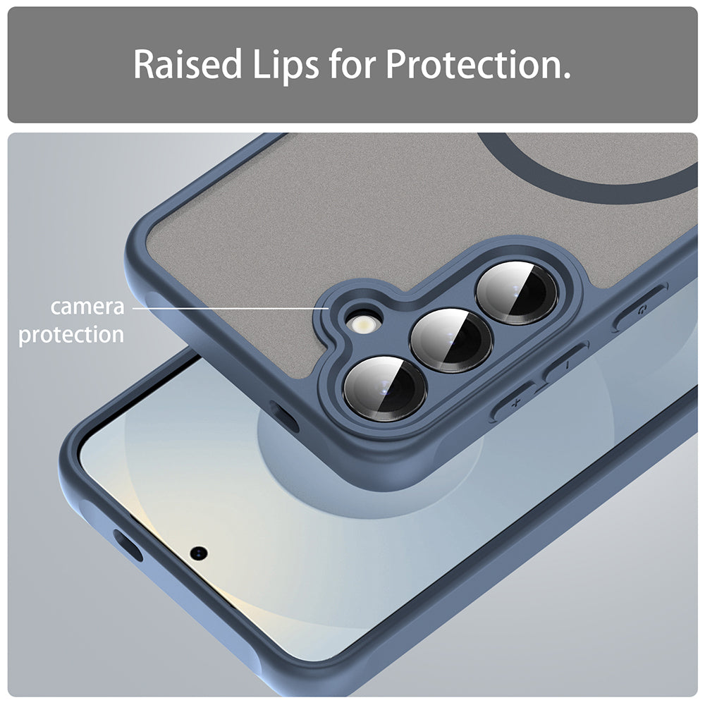 Husa MagSafe pentru Samsung Galaxy S24 S921, Techsuit, HaloFrost II, Bleumarin