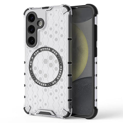 Husa MagSafe pentru Samsung Galaxy S24 S921, Techsuit, HoneyComb Shield, Alba