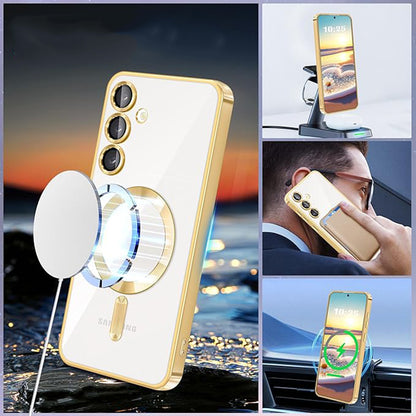 Husa MagSafe pentru Samsung Galaxy S24 S921, Techsuit, Luxury Crystal, Roz