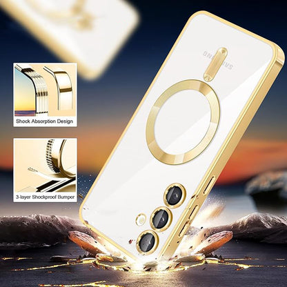 Husa MagSafe pentru Samsung Galaxy S24 S921, Techsuit, Luxury Crystal, Roz