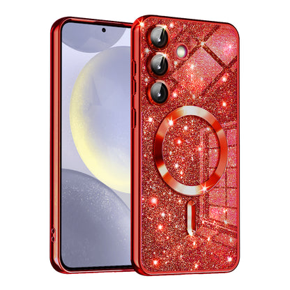 Husa MagSafe pentru Samsung Galaxy S24 S921, Techsuit, Luxury Glitter, Rosie