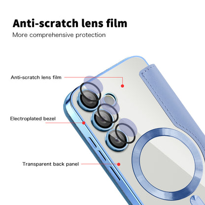 Husa MagSafe pentru Samsung Galaxy S24 S921, Techsuit, SmartMag Book, Bleu