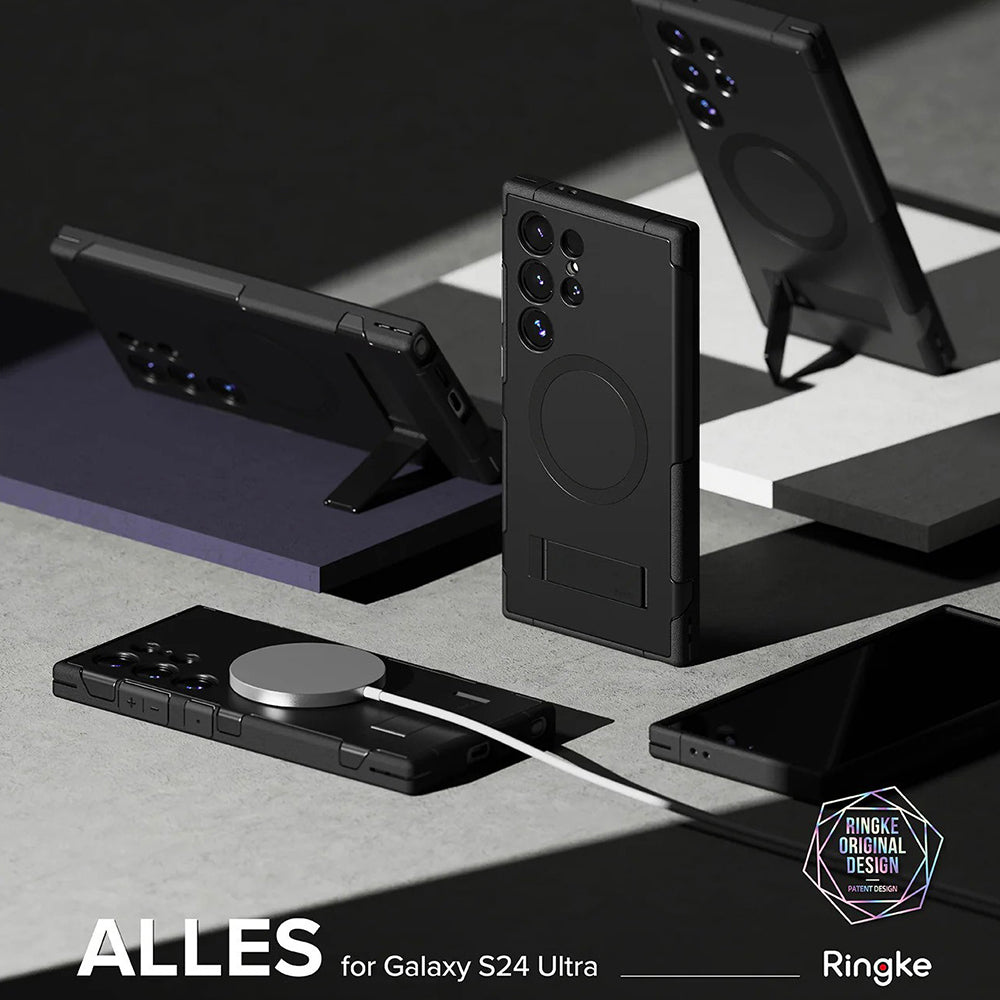 Husa MagSafe pentru Samsung Galaxy S24 Ultra S928, Ringke, Alles, Neagra