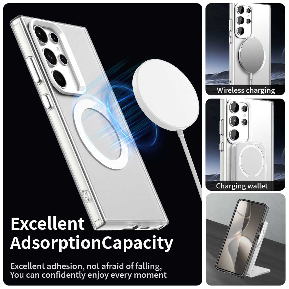 Husa MagSafe pentru Samsung Galaxy S24 Ultra S928, Techsuit, CandyCase, Alba