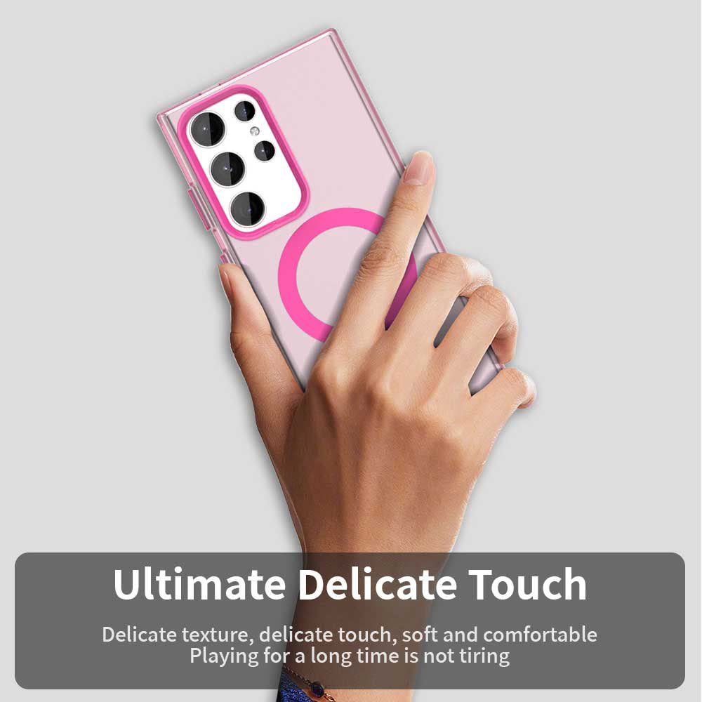 Husa MagSafe pentru Samsung Galaxy S24 Ultra S928, Techsuit, CandyCase, Roz