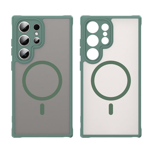 Husa MagSafe pentru Samsung Galaxy S24 Ultra S928, Techsuit, HaloFrost II, Verde