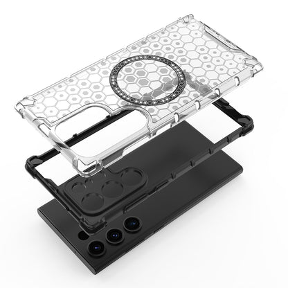 Husa MagSafe pentru Samsung Galaxy S24 Ultra S928, Techsuit, HoneyComb Shield, Alba