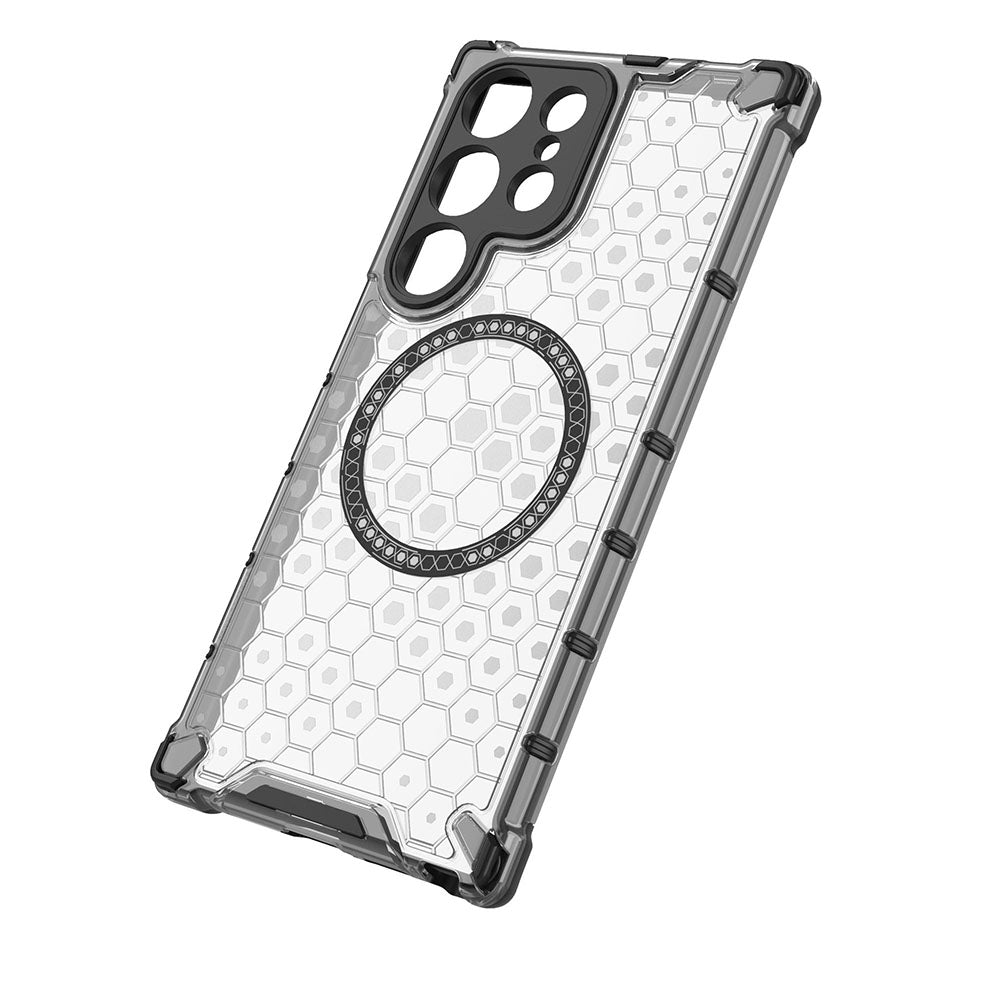 Husa MagSafe pentru Samsung Galaxy S24 Ultra S928, Techsuit, HoneyComb Shield, Alba