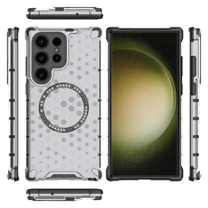 Husa MagSafe pentru Samsung Galaxy S24 Ultra S928, Techsuit, HoneyComb Shield, Alba