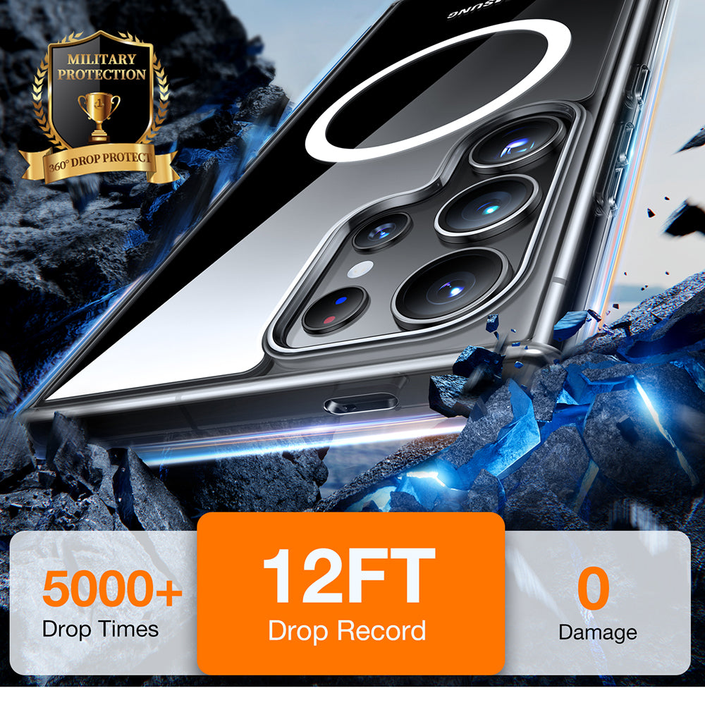 Husa MagSafe pentru Samsung Galaxy S24 Ultra S928, Torras, Diamond, Transparenta