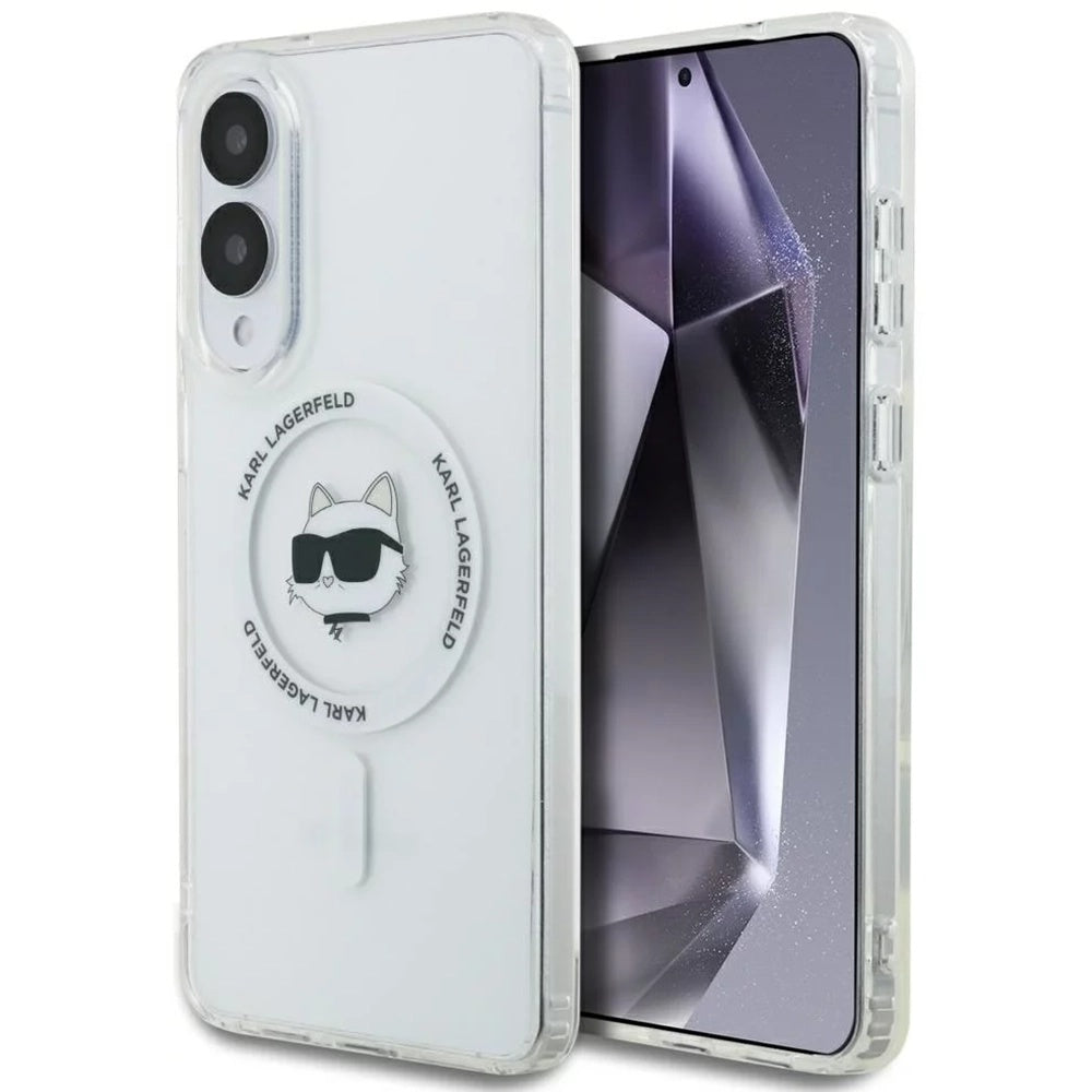 Husa MagSafe pentru Samsung Galaxy S25 Edge S937, Karl Lagerfeld, IML Choupette's Head, Alba