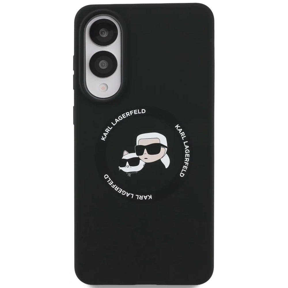 Husa MagSafe pentru Samsung Galaxy S25 Edge S937, Karl Lagerfeld, Silicone Double Heads, Neagra