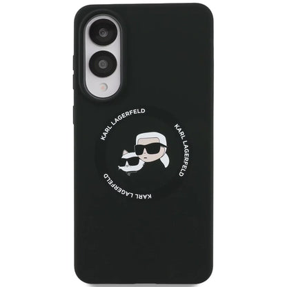 Husa MagSafe pentru Samsung Galaxy S25 Edge S937, Karl Lagerfeld, Silicone Double Heads, Neagra