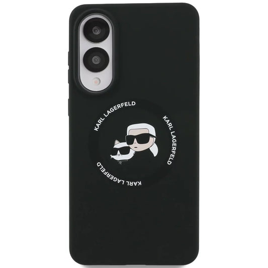 Husa MagSafe pentru Samsung Galaxy S25 Edge S937, Karl Lagerfeld, Silicone Double Heads, Neagra