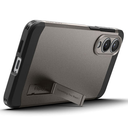 Husa MagSafe pentru Samsung Galaxy S25 Edge S937, Spigen, Tough Armor, Gri ACS09423