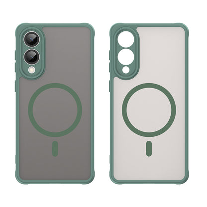 Husa MagSafe pentru Samsung Galaxy S25 Edge S937, Techsuit, HaloFrost II, Verde