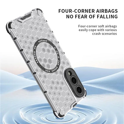 Husa MagSafe pentru Samsung Galaxy S25 Edge S937, Techsuit, HoneyComb Shield, Alba