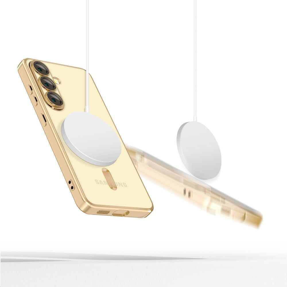 Husa MagSafe pentru Samsung Galaxy S25 Edge S937, Techsuit, Luxury Crystal, Verde Inchis