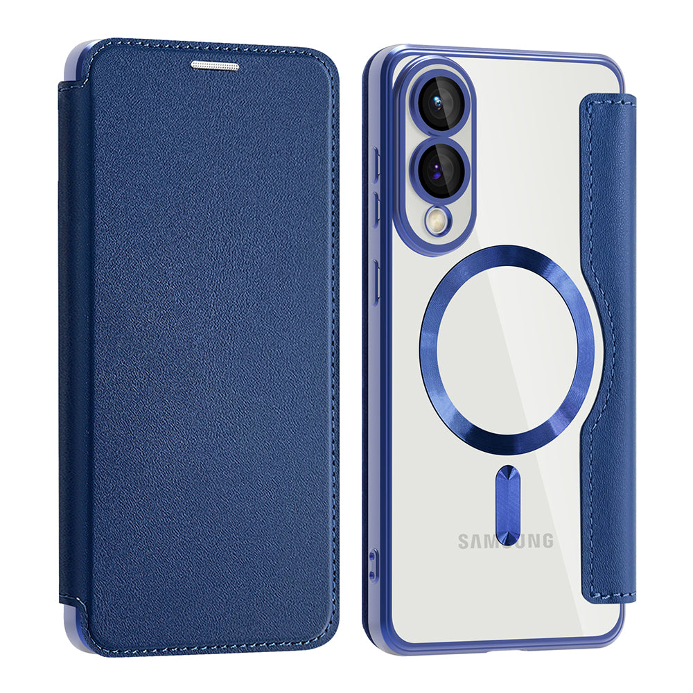 Husa MagSafe pentru Samsung Galaxy S25 Edge S937, Techsuit, SmartMag Book, Albastra