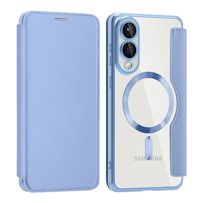 Husa MagSafe pentru Samsung Galaxy S25 Edge S937, Techsuit, SmartMag Book, Bleu