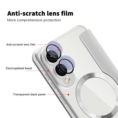 Husa MagSafe pentru Samsung Galaxy S25 Edge S937, Techsuit, SmartMag Book, Gri