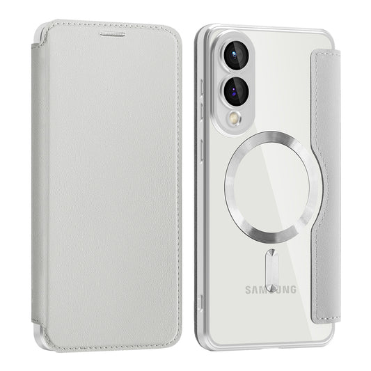 Husa MagSafe pentru Samsung Galaxy S25 Edge S937, Techsuit, SmartMag Book, Gri