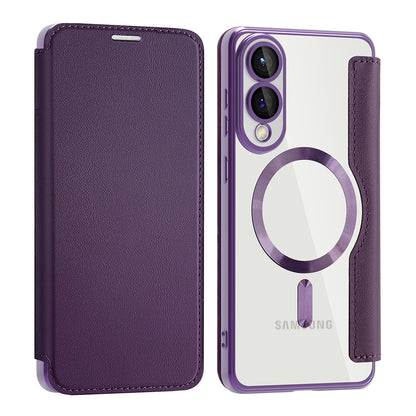 Husa MagSafe pentru Samsung Galaxy S25 Edge S937, Techsuit, SmartMag Book, Mov