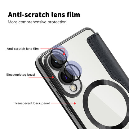 Husa MagSafe pentru Samsung Galaxy S25 Edge S937, Techsuit, SmartMag Book, Neagra