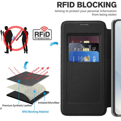 Husa MagSafe pentru Samsung Galaxy S25 Edge S937, Techsuit, SmartMag Book, Neagra