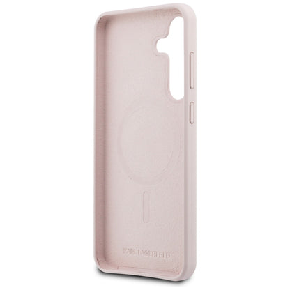 Husa MagSafe pentru Samsung Galaxy S25 FE, Karl Lagerfeld, Silicone Karl & Choupette's Heads, Roz
