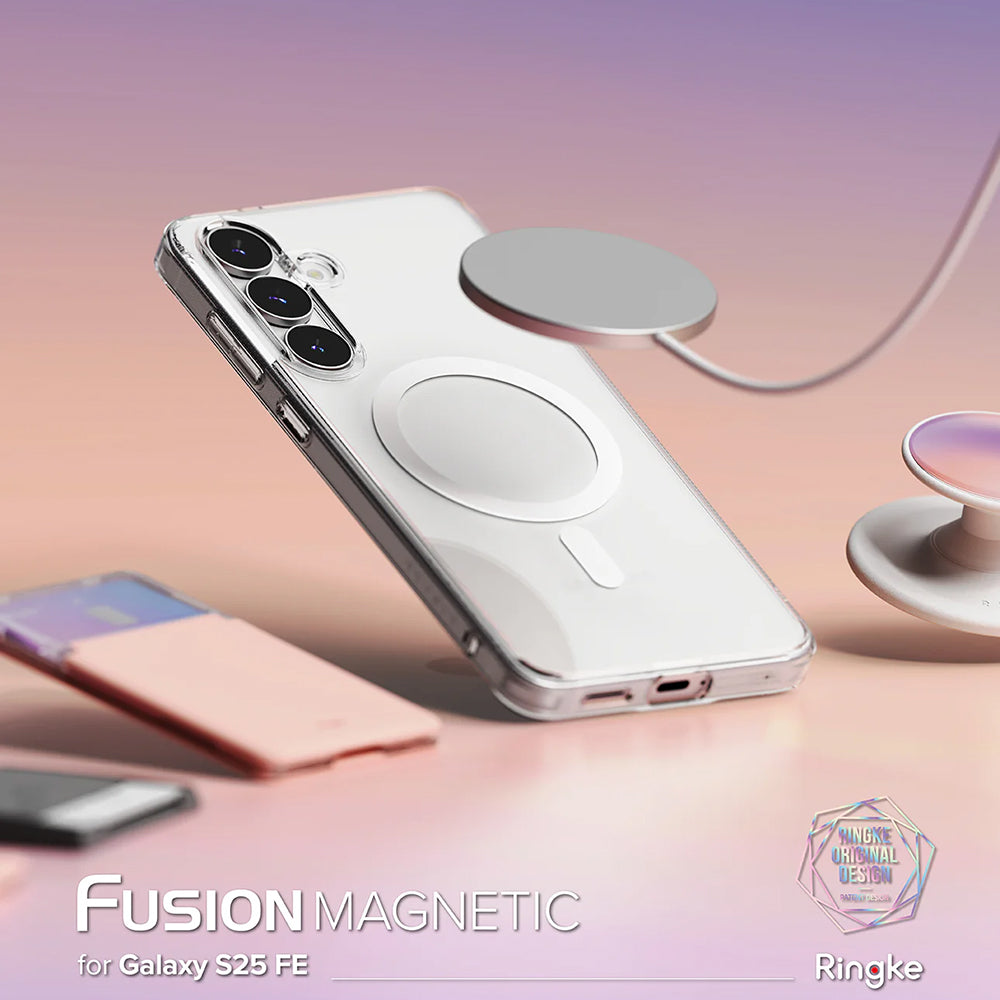 Husa MagSafe pentru Samsung Galaxy S25 FE, Ringke, Fusion, Transparenta