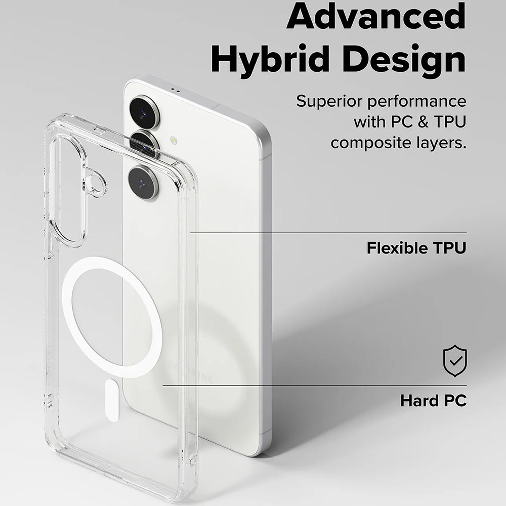 Husa MagSafe pentru Samsung Galaxy S25 FE, Ringke, Fusion, Transparenta