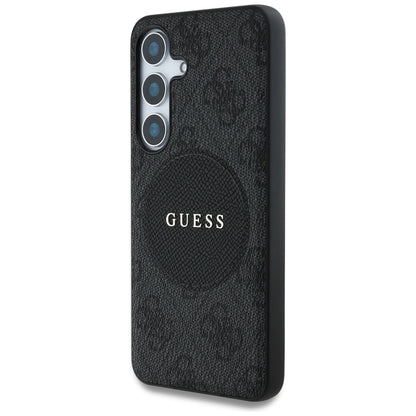 Husa MagSafe pentru Samsung Galaxy S25+ S936, Guess, 4G Circle Classic Logo, Neagra