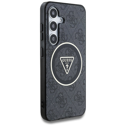 Husa MagSafe pentru Samsung Galaxy S25+ S936, Guess, IML Glitter 4G Circle Triangle, Neagra